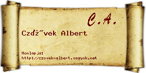 Czövek Albert névjegykártya