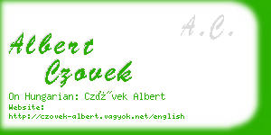 albert czovek business card